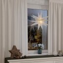Goobay LED-julstjärna 3D Ø 56 cm batteridrivet med timer och 18 spetsar varmvitt  3000 K  av väderbeständig plast  IP44  kabel 2 m