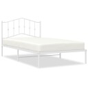 vidaXL Sengeramme i metall med hodegavl hvit 107x203 cm 8721012211438