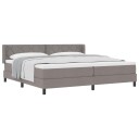  Box Spring Seng med Madrass Taupe 200x200 cm Stoff