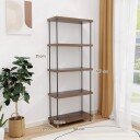 5 lags stående hylle med metallramme Industriell bokhylle oppbevaringsstativ 60 x 29,5 x 147 cm