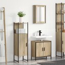  Baderomsinnredningssett med hylle 3 pcs Brun 60 x 30 x 60 cm