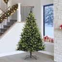  Kunstig leddet juletre med 300 LED lys grønn 240 cm PVC og PE