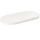  Bordplate hvit 70x35x2,5 cm heltre furu oval