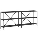 vidaXL Konsollbord svart 180x30x75 cm konstruert tre og jern