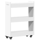  Sidebord med hjul hvit 60x22x79 cm konstruert tre 8721012493179