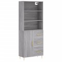 vidaXL Highboard grå sonoma 69,5x34x180 cm konstruert tre 8720845928025