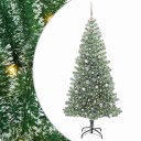  Kunstig Julesekk Snø Flocket med LED Lys Grønn og hvit 240 cm