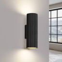 SOLLUX LIGHTING Vegglampe i karbon svart høyde 20 cm aluminium 2 lyskilder.