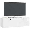  Vegghengt TV skap 98 x 31 x 30 cm Høgglans hvit Konstruert tre