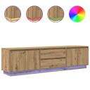 TV benk med LED lys artisan eik 193,5x41x50 cm