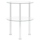 vidaXL Sidebord 2 etasjer gjennomsiktig 38 cm herdet glass