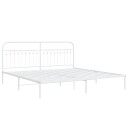  Sengeramme i metall med hodegavl hvit 193x203 cm 8721102645440