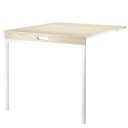String klaffbord ask, hvite metallben
