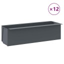 vidaXL Blomsterkasser for europaller 12 stk grå 36x13,5x9,5 cm PP