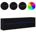  TV skap med skuff Svart 182 x 34 x 50 cm Konstruert tre