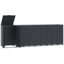 Søppeldunkskur for 5 dunker antrasitt 345x79x117 cm stål