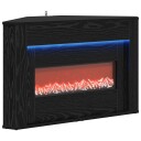 vidaXL Peis med LED stripe Svart eik 95 x 42,5 x 60 cm Konstruert tre