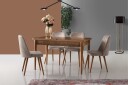 Denounce Spisestol - Valnøtt/Beige