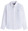 Tommy Hilfiger Linen Blend Striped Shirt Ls Blue 176
