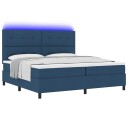  Box Spring Seng med Madrass & LED Blå 200x200 cm Stoff 3342899