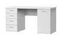Skrivebord Skirbeck 145 cm med Oppbevaring Skap+4 Skuffer+Hy   Hvit