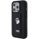 Karl Lagerfeld Klhcp14lgsachpk Iphone 14 Pro 6.1" Czarny/Black Hardcase Gripstand Saffiano Choupette Pins