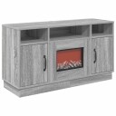 vidaXL Elektrisk peis Grå Sonoma 100 x 33 x 55 cm Konstruert tre