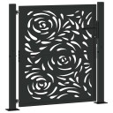 Hageport svart 105x105 cm stål flammedesign