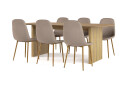 Bark Richeto Spisebord 210 cm eik + 6 stk Naira stol brun med eikeben   Natur/Brun
