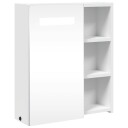  Baderomsspeilskap med LED-lys hvit 45x13x52 cm