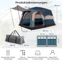 Northix telt 6 personers campingtelt med skillevegg og regntrekk blå