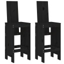 Barkrakker 2 stk svart 40x42x120 cm heltre furu 825356