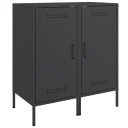  Oppbevaringskap 2 stk svart 36x39x79 cm kaldvalset stål