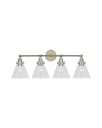 Visual Comfort Parkington 32" Four Light Bath Bar Nickel/Clear glass