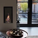 M-Design True Vision 550V svart gasspeis med et glass - rett vegg