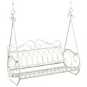 vidaXL Svingbenk Stål 112 x 60 x 126,5 cm Antikk hvit