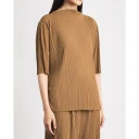 Max Mara Silkebluse Dame Brun S med Myk Drapering