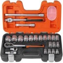 Bahco S240 Pipenøkkelsett 1/2", 24 deler med stål hoder
