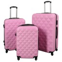 Borg Living Koffertsett Med 3 Stk I Rosa - Hard Abs / Polykarbonat