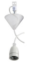 Gelia 4079108981 Lampeoppheng E27 porselen Hvit tekstilkabel Belysning