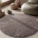 Rundt teppe   Combarro Solid Cotton Shaggy taupe Størrelse: Ø 200 cm