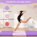 Sammenleggbar myk gulvmatte med 2 håndtak Sklisikker gymnastikkmatte 180 x 60 x 5 cm Lilla + Rosa