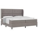 Seng med madras i taupe 200x200 cm stoff
