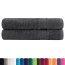 vidaXL Premium håndklær SOLUND 2 stk antrasitt 100x200 cm 600gsm
