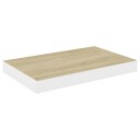 vidaXL Flytende vegghylle eik og hvit 50x23x3,8 cm MDF