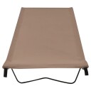 Campingseng 180x60x19 cm oxfordstoff og stål gråbrun