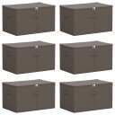 vidaXL Lagringsboks 6 pcs Grå 60 x 43 x 35 cm Ikke-vevd stoff