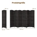 6 panelers svart romdeler – treramme sammenleggbar design