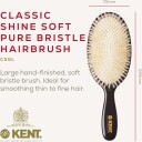 Kent Brushes Classic Shine Large Soft White Pure Bristle Hairbrush