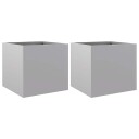 vidaXL Plantekasser 2 stk sølv 32x30x29 cm rustfritt stål